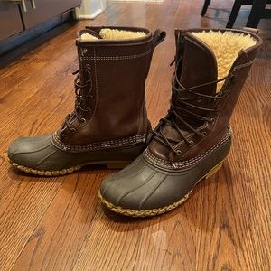 LLBean Boots - Chocolate Tall, Sherpa-Lined
